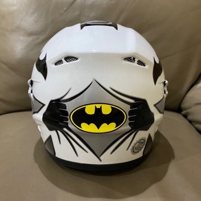 Helm Anak SNI GALAXY SKY Motif Batman Putih Usia 3-7 Tahun Termurah Terlaris