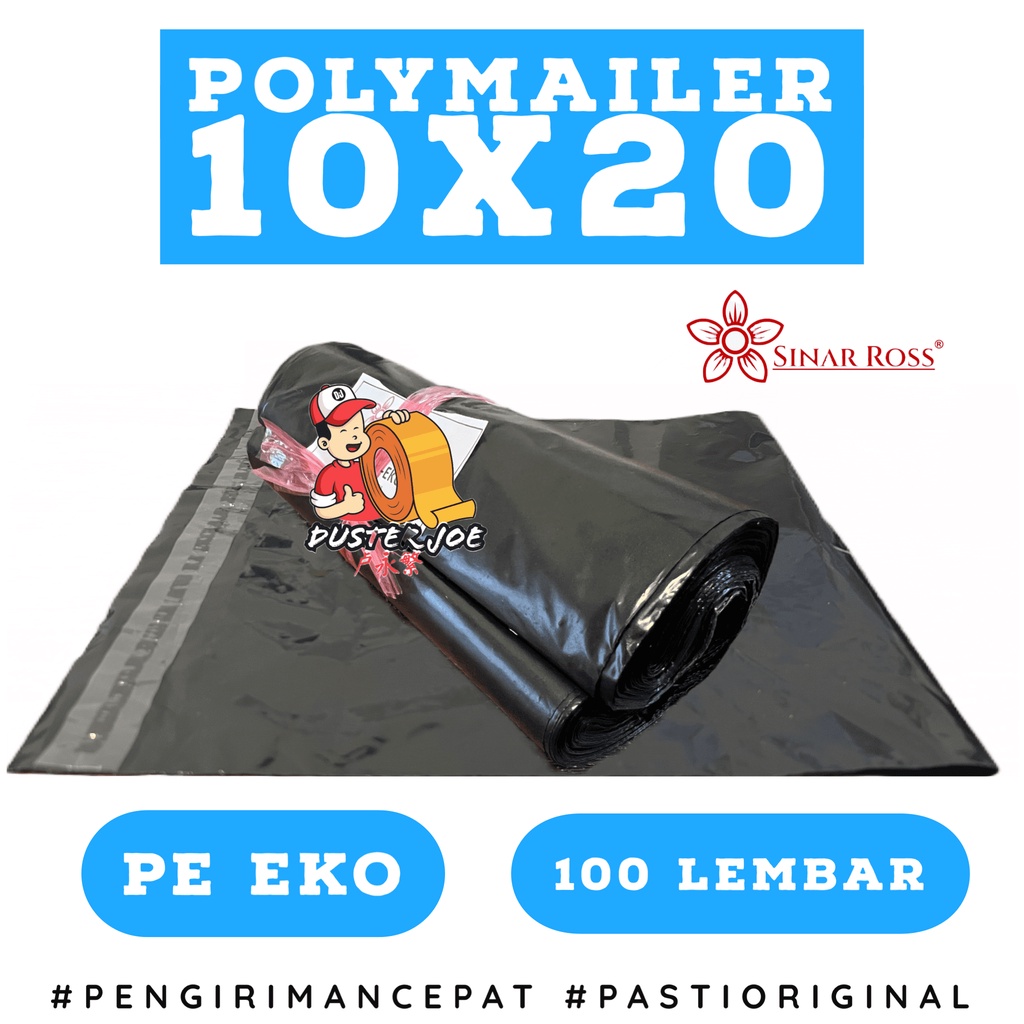 

Plastik Polymailer 10x20 Sinar Ross EKO HITAM PE PER 1 IKAT