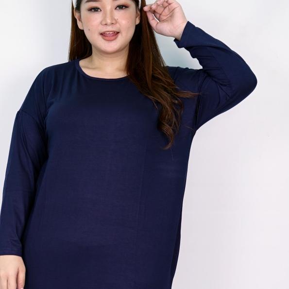 LD 116 -120 ( FIT TO 3XL ) Atasan Blouse batwing jumbo bigsize spandek - Putih