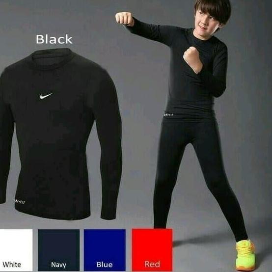 10.10 BIG SALE FASION Baju Manset Anak Laki Laki Lengan Panjang 8-15 tahun Baselayer Murah Polos Hit