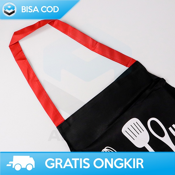 CELEMEK MASAK DAPUR KANTONG PENYIMPANAN PRIA WANITA APRON KITCHEN 4115