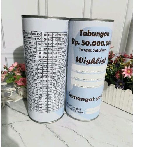 Celengan Target Jumbo 28cm Setahun Celengan Permanen Target 50 jt XL