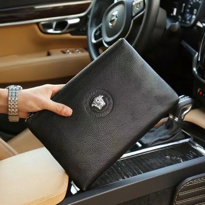 Tas Clutch Pouch Bag Handbag Kulit Branded Pria Cowok Import Batam