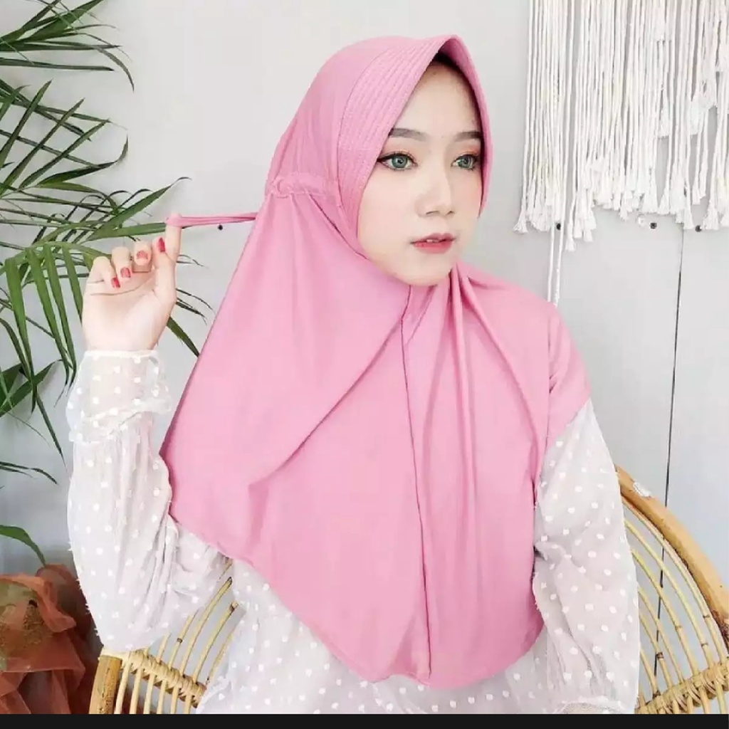Jilbab Instan Serut Jokowi M | Hijab Bergo Serut Jokowi Ukuran M