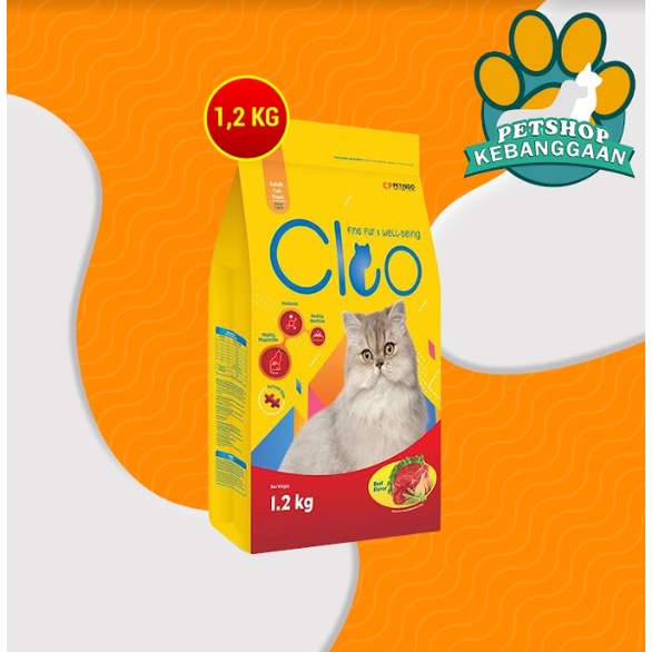 Makanan Kucing Cleo Adult Beef 1,2kg Cat Food