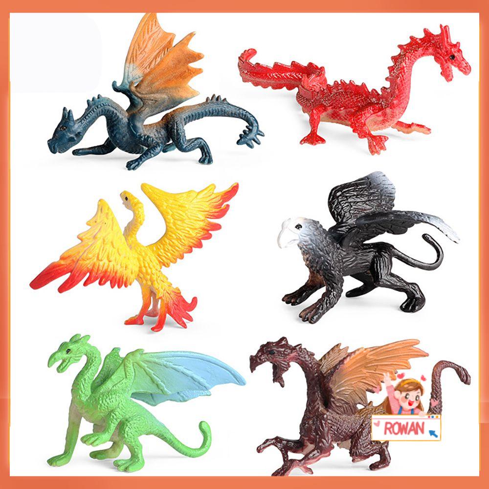 R-flower 6PCS / Set Miniatur Naga / Burung Phoenix / Griffin / Loong / Phoenix Untuk Dekorasi Micro Landscape / Hadiah