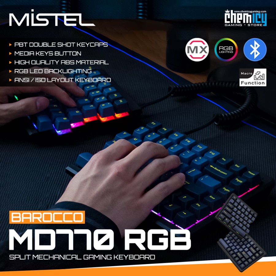 Barocco Mistel MD770 Split RGB Bluetooth Mechanical Gaming Keyboard