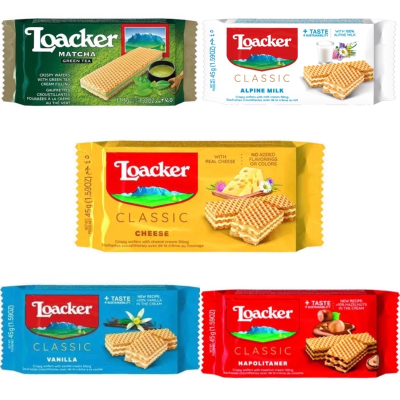 

Loacker Quadratini Wafer/Loacker Napolitaner/Loacker Alpine Milk/Loacker Loacker Cheese/Loacker Vanilla/Loacker Matcha Green Tea/Loacker/Quadratini/Wafer/Napolitaner/Dark/Chocolate/Cheese/Alpine/Milk/Matcha/Green Tea