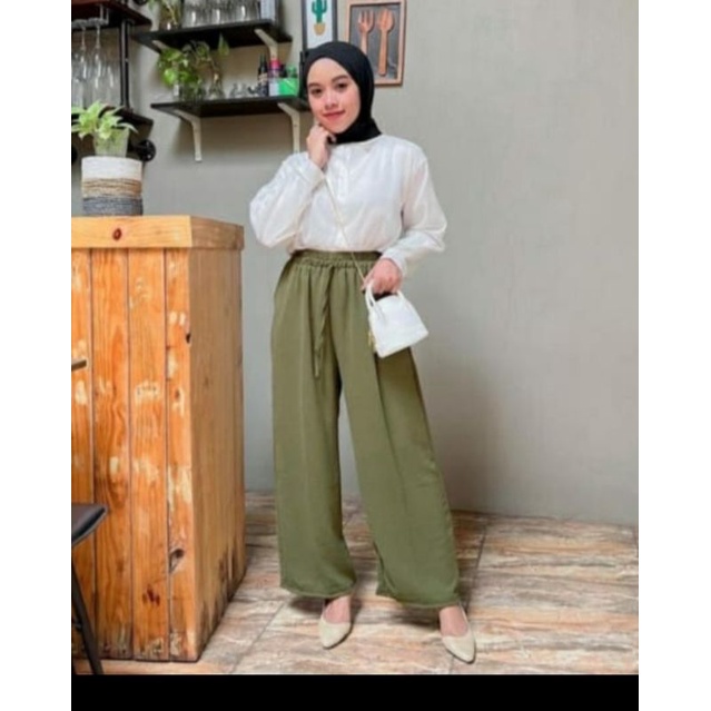 CELANA KULOT WANITA HIGH WAIST SHIRT Kulot wanita CRINKLE CEY air flow