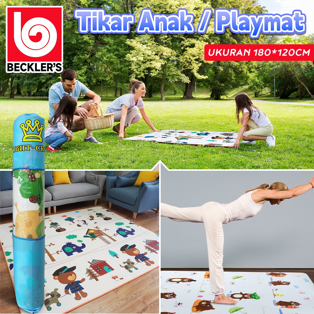 Playmat Alas Main Anak-Anak / Tikar Karpet Bayi Premium Free TAS UK 120X180CM