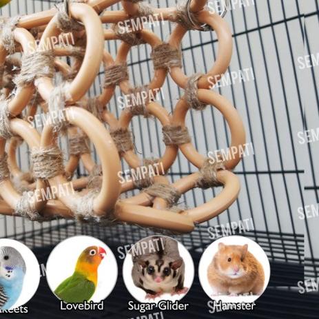 AYUNAN CINCIN MAINAN BURUNG LOVEBIRD FALK SUGAR GLIDER HAMSTER TRWCJL