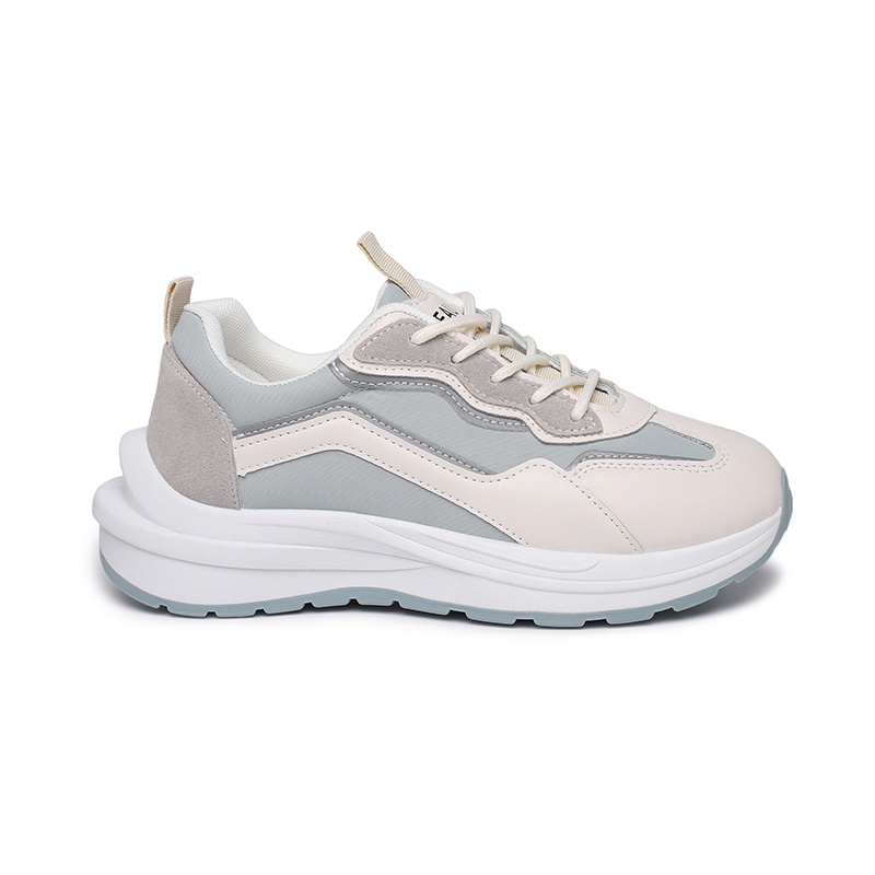 SEVEN_DAY SEPATU SNEAKERS WANITA KOREA IMPORT SPORT SHOES KREM H-515-biru