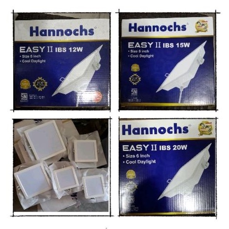 Hannochs IBS Lampu led panel Kotak/downlight hannochs 12,15,20watt/led tanam plafon kotak segi di ko
