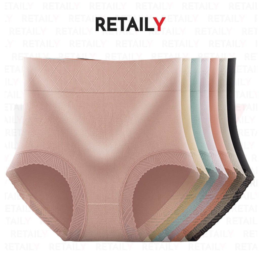 Retaily W235 Celana Dalam Highwaist Polos Pakaian Dalam Wanita High Quality Berkualitas