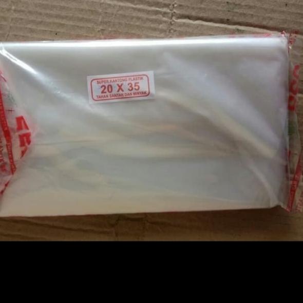 

Kantong plastik PE uk 20 x 35 , ( isi 5 bks ) , plastik buat es / gula