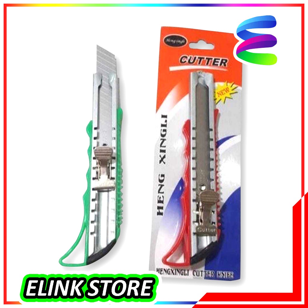 Cutter Sleding Besi Heng Xingli Tajam Awet Pisau Pemotong Kertas - Cutter Besi Dorong