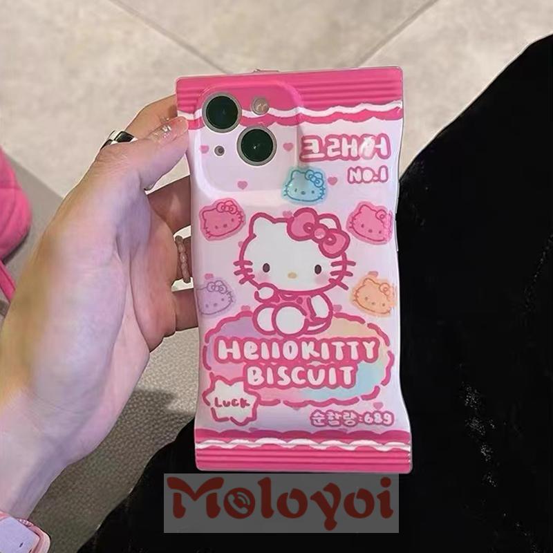 Soft Case Pelindung Kamera Motif Kartun Hello Kitty Biskuit Untuk iPhone 11 12 14 13 Pro Max XR 8 7 6 6s 14 Plus 11Pro Max X XS Max SE 2020