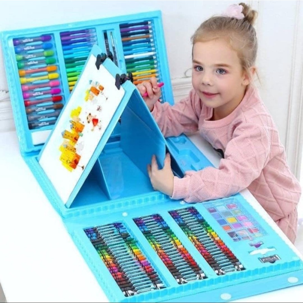 

Crayon anak-anak pengash isi 208pcs Set/150/86/42 pcs Alat menggambar melukis anak-anak Crayon Cat Air mewarnai gambar pensil krayon