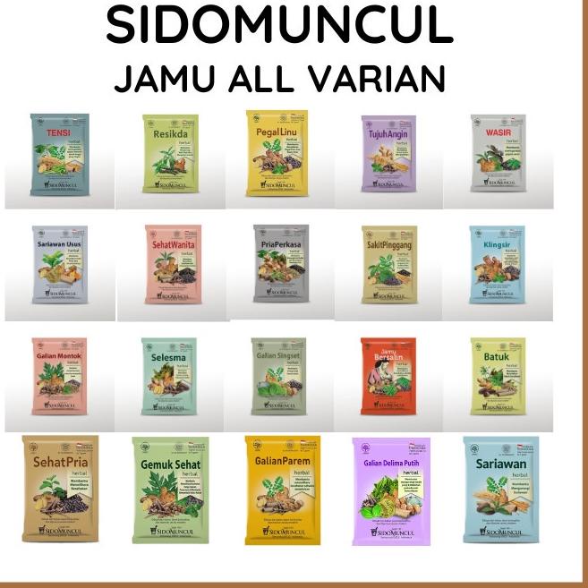 

イ SIDOMUNCUL JAMU SEDUH SACHET SIDO MUNCUL JAMU TENSI BATUK SEHAT PRIA
