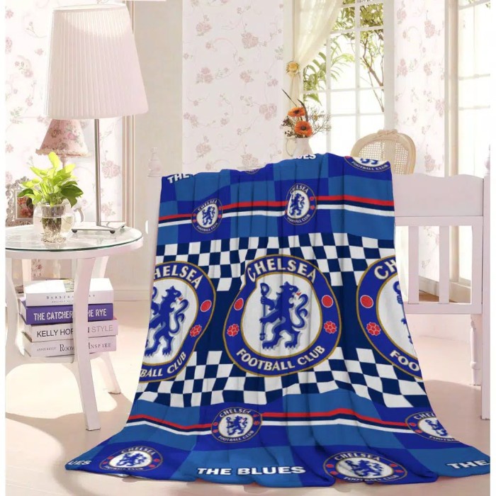 Selimut Dewasa selimut bulu karakter bola chelsea - bercorak(A5S7) BEST SELLER Selimut Bulu Dewasa S
