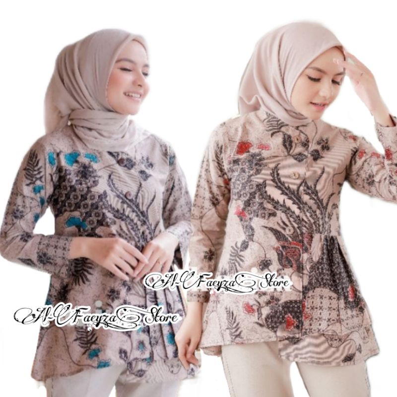 BAJU BATIK WANITA MODERN MONALISA GENES M,L,XL asli PEKALONGAN