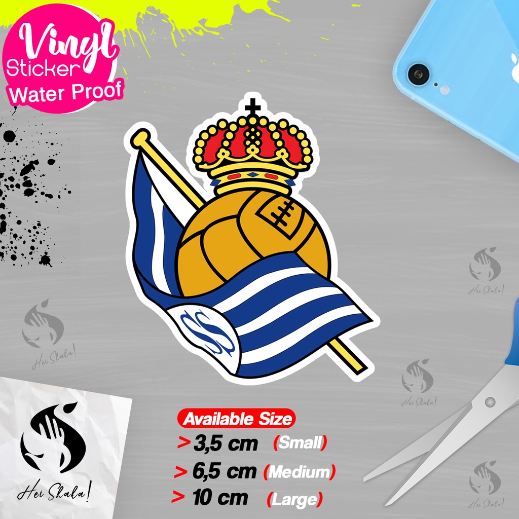 

Stiker Real Sociedad Klub Sepak Bola Liga Spanyol Sticker Logo Satuan Bahan Anti Air