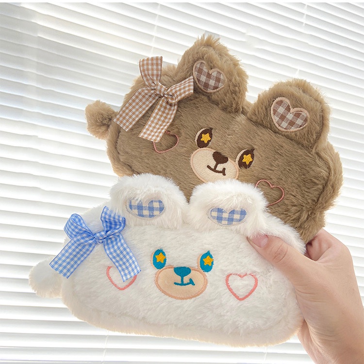 

Milkjoy Kawaii Fluffy Bear Big Capacity Pencil Case Cute Cartoon Pencilcase Pouch Bag Kids Gift Scho