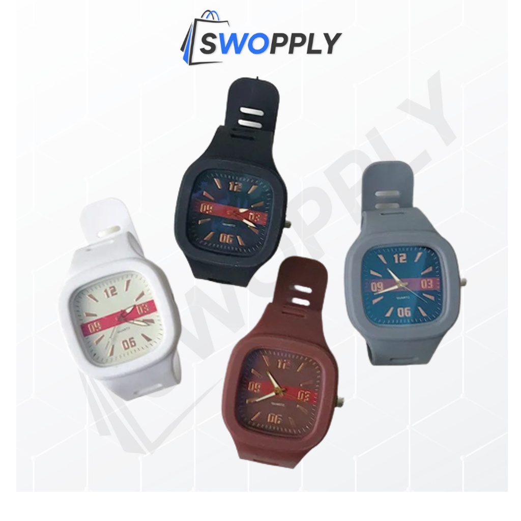 Swopply  J194 Jam Tangan Analog Rubber Strap Fashion Sport