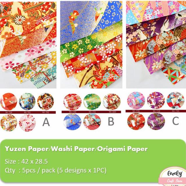 

5pcs (1pack) A3 42x29cm kertas origami jepang, washi, chiyogami, yuzen