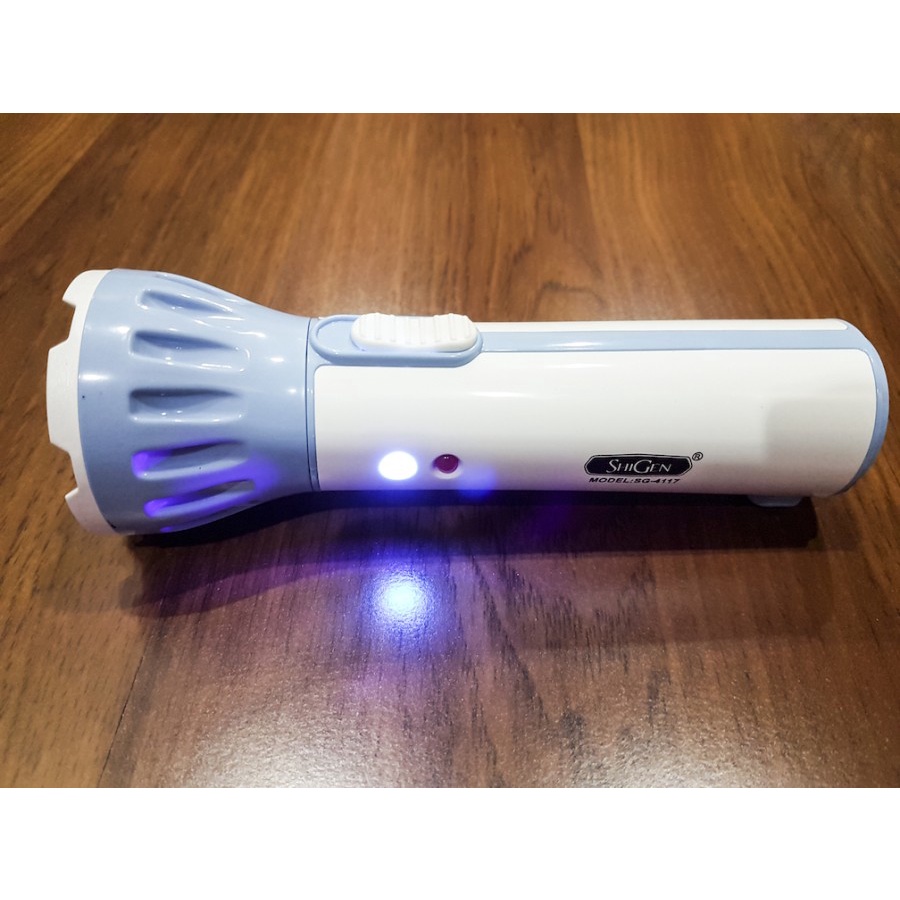 Senter 1W super LED + UV LED Merk Shigen tipe SG-4117 RECHARGEABLE