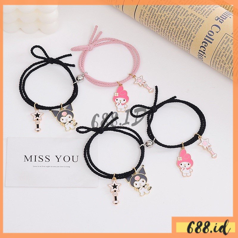 2pcs/set Gelang Couple Magnet Bestie Cinta 2 Orang Karakter Pasangan Sahabat Bestfriend Bestie Aksesoris Tangan Murah Meriah Lengkap GL 19