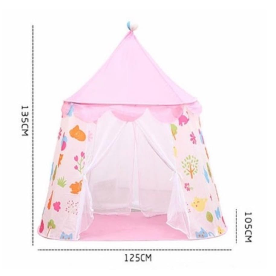 TENDA ANAK MODEL HOUSE TENDA BERMAIN PRINCESS CASTLE OUTDOOR BIRU DAN PINK MODEL KUBAH RS 33