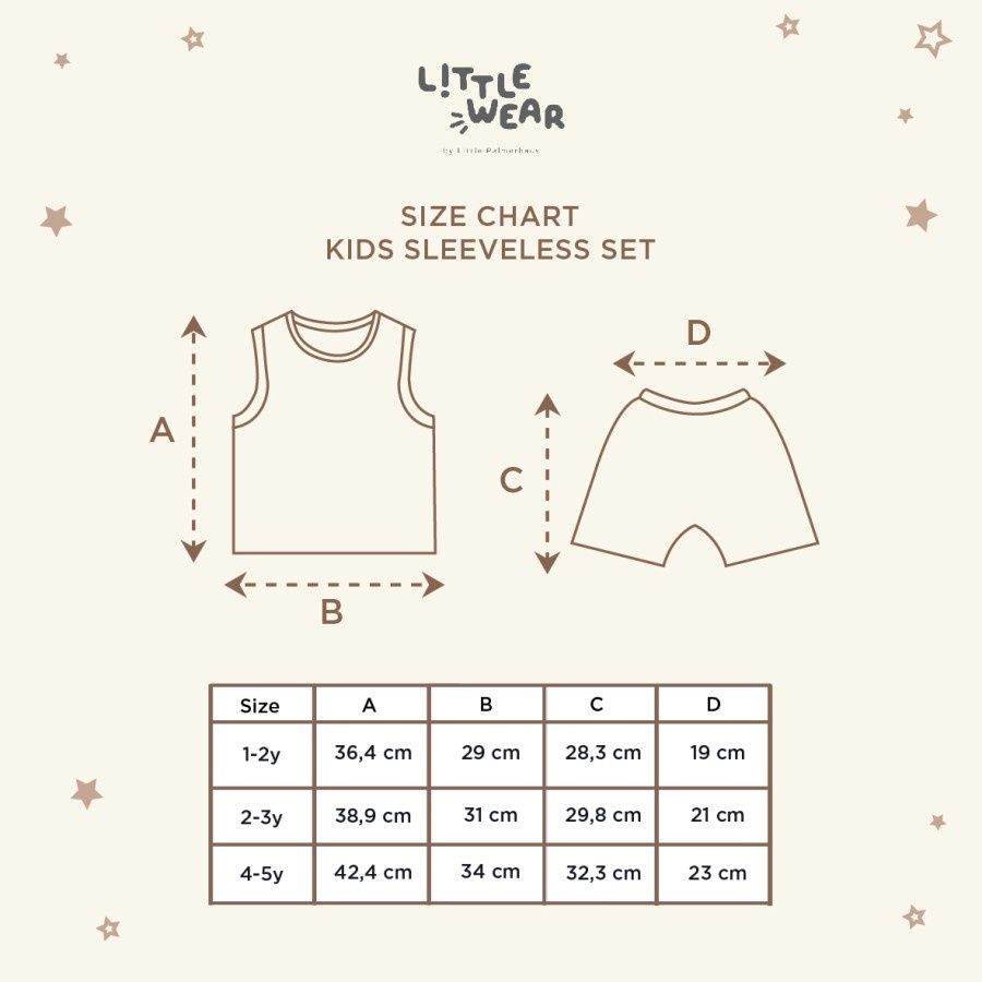 [TOMS] [1-5 Tahun] LITTLE PALMERHAUS (1stel) LITTLE WEAR Kids Sleeveless ( Stelan Baju Kutung Anak )