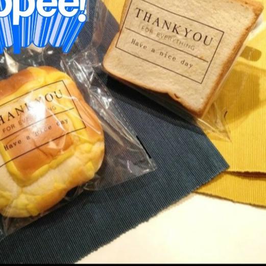 

plastik roti/donut . corak THANK YOU. 1 pack 25 lbr.(16x23cm) - 15x18