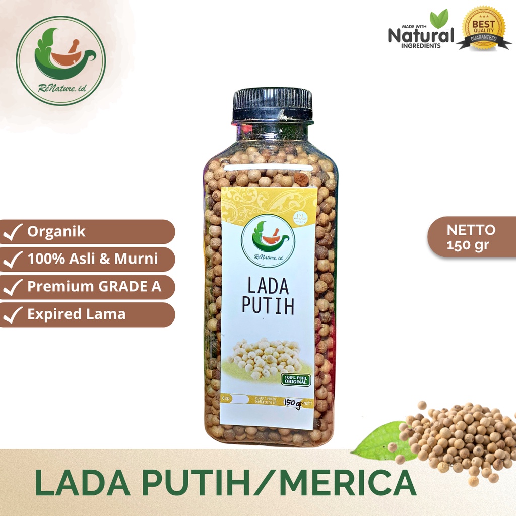 

PROMO!!! 150 GRAM BIJI LADA PUTIH RENATUREID / MERICA