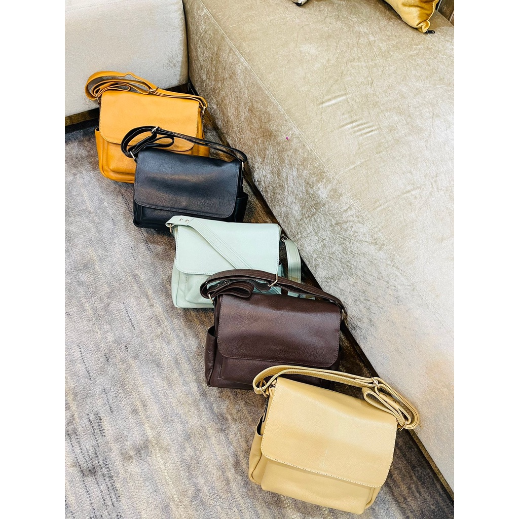 TAS KULIT WANITA SLEMPANG MODEL PAPILO*N - TOKO SYAGITA KULIT ASLI GARUT