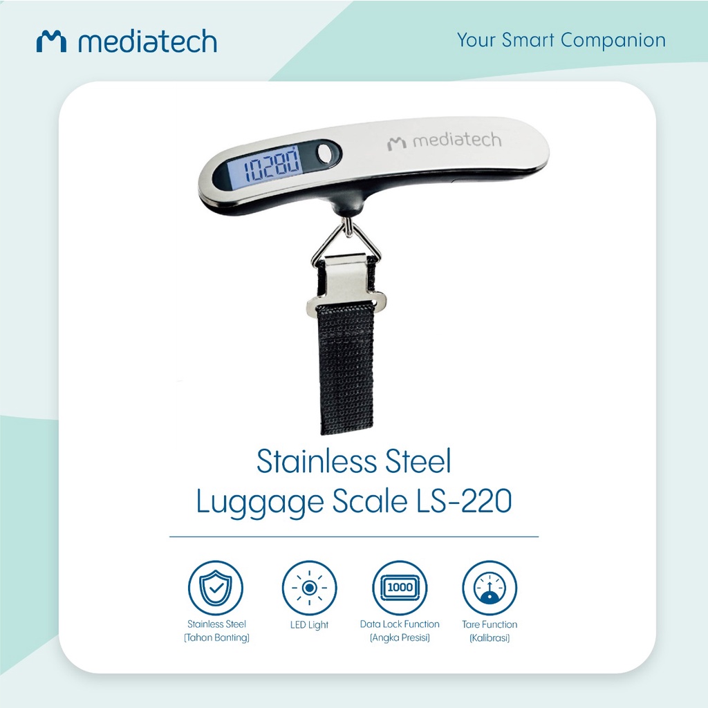 Mediatech Timbangan Koper premium Stainless Steel luggage scale LS -220 - 470014