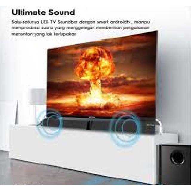 Polytron LED Android TV 55" 4K UHD Smart 55BUA8859 Soundbar Subwoofer