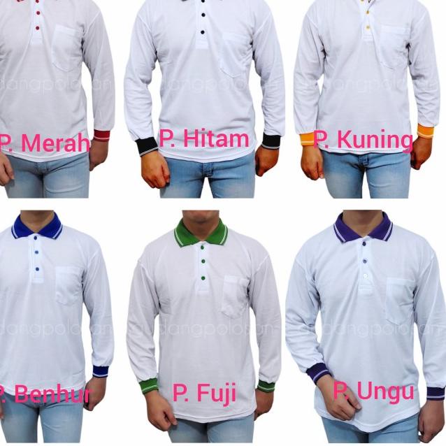 GP KAOS POLO - HIJAU FUJI KERAH HITAM - LENGAN PANJANG - HIJAU FUJI, M