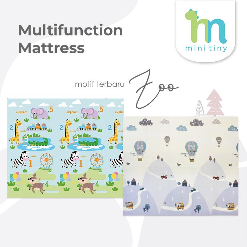 Makassar - Playmat Karpet Matras Bayi Lipat Foldable Dua Sisi Mini Tiny Kiddy / Playmat Lipat Anak