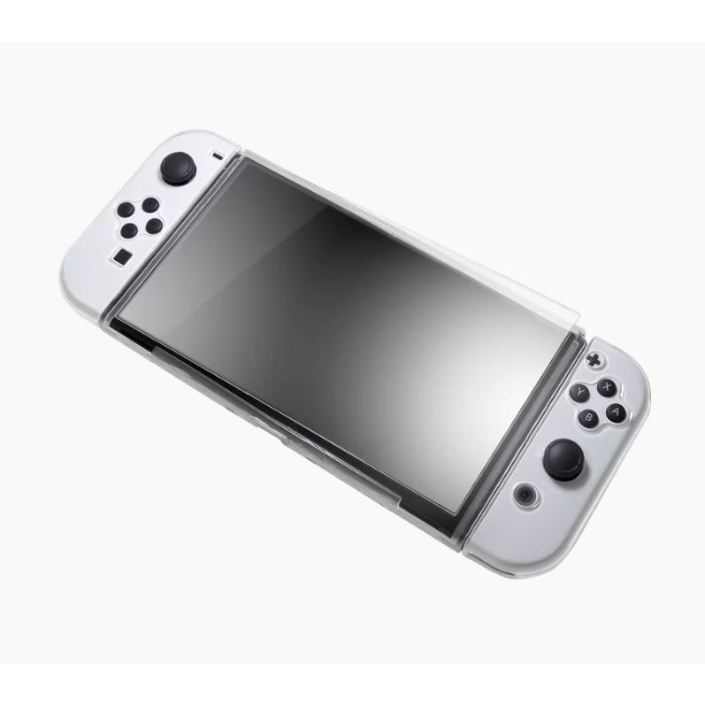 Nyko Thin Case Nintendo Switch OLED Clear &amp; Neon Red Blue