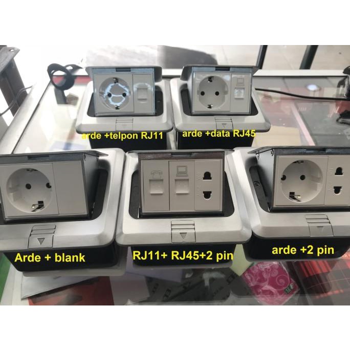 Stop Kontak Lantai RJ11 + RJ45 + 2pin / Floor Outlet / Kontak Tanam ready shipping