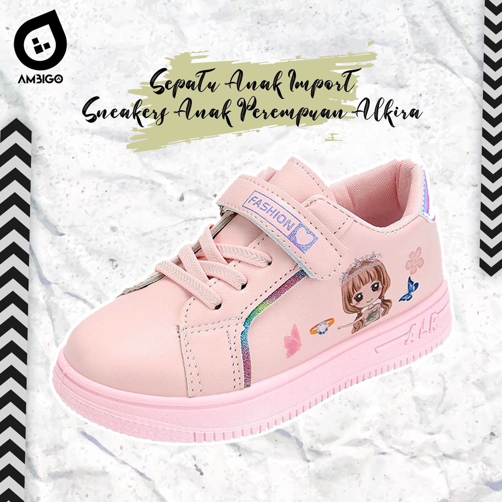 Sepatu Anak Perempuan Shoes ALR MOTIF 034 Sepatu Sport Anak Casual Import