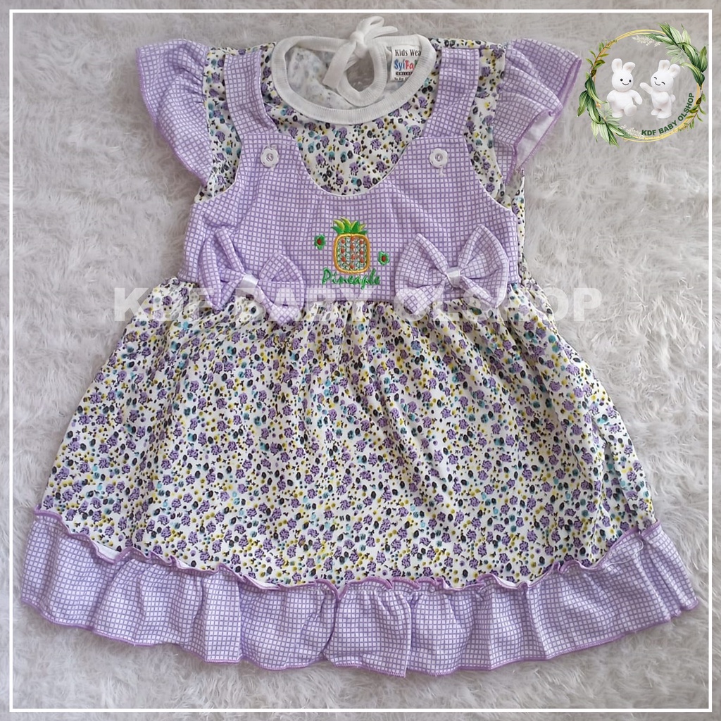 DRES ANAK PEREMPUAN+CELANA DALAM,DRES ANAK CEWE 4-12 BULAN DRES ANAK CWE MOTIP BUNGA BUNGA DRES ANAK PREMIUM ROMPI PITA LUCU