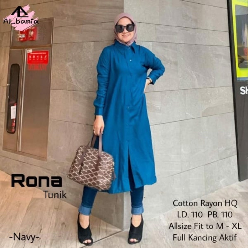 Rona tunik (tunik katun rayon, tunik polos, atasan polos)
