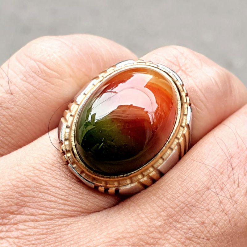Cincin Batu Pancawarna Asli Batu Alam