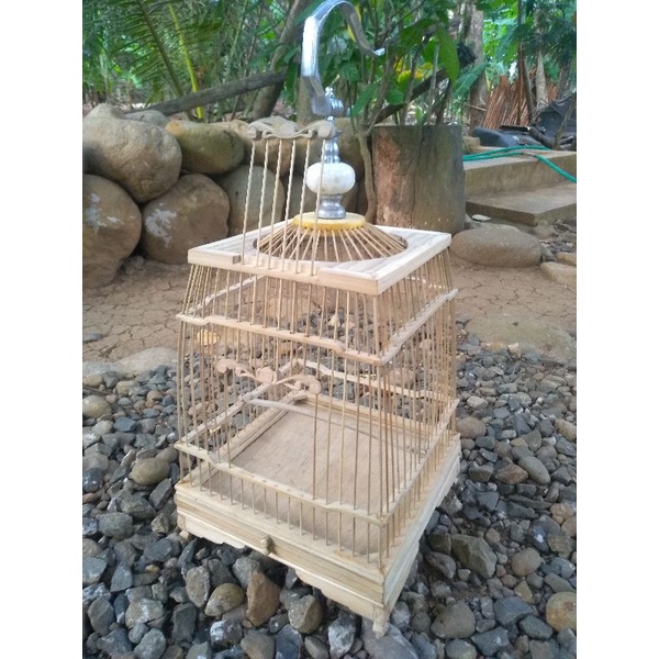 sarang burung cungkok kotak full bambu handmade