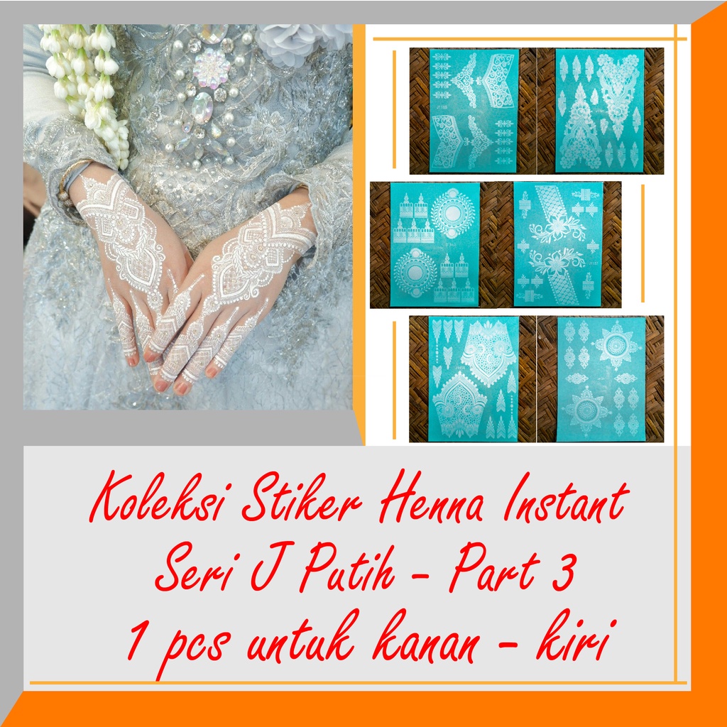 [1 pc Untuk Kanan Kiri] Henna tato pengantin instan / Stiker henna / White henna instan / Tato hena 