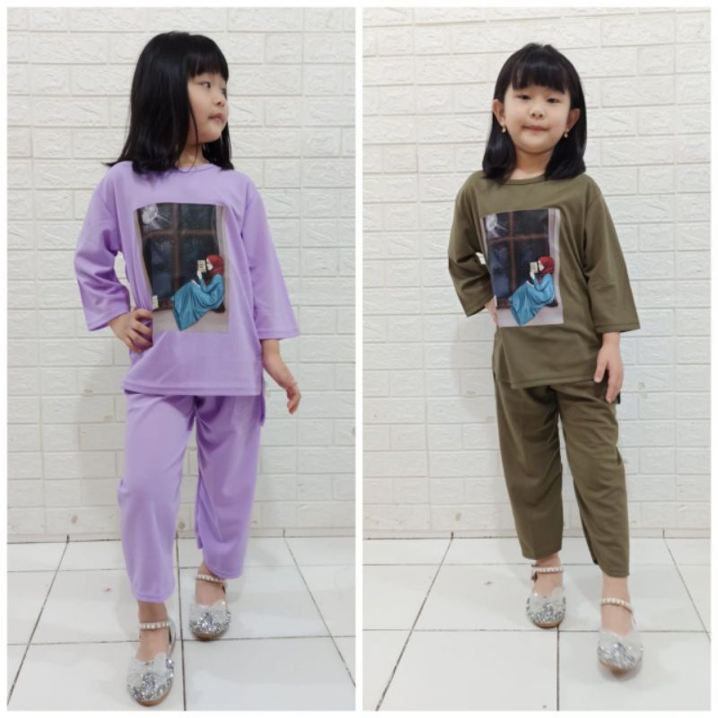 SETELAN PANJANG ANAK PEREMPUAN SELEBEW GAMBAR HIJAB USIA 1-10THN/ TUNIK ANAK TERBARU SELEBEW ANAK PEREMPUAN USIA 1-10THN