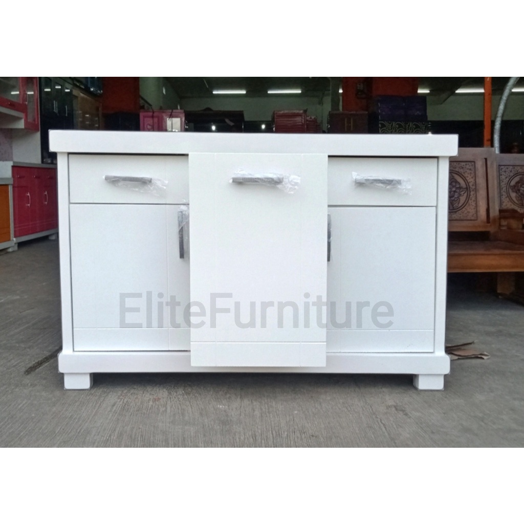 Meja dapur Kompor , Meja Kompor 3 pintu putih full , Meja Kompor Minimalis